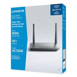 LINKSYS™ AC1200 Wi-Fi Router, 5 Ports, Dual-Band 2.4 GHz/5 GHz E5400