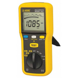 Aemc Instruments Megohmmeter, 250/500/1000V DC, LCD, Case 6527
