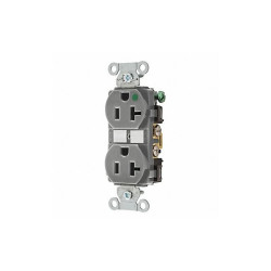 Bryant Receptacle,Gray,20A,Nylon,1.0 HP,2 Poles 8300HBGRY