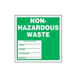 Accuform DOT Handling Label,Waste,6" W,PK100 MHZW11PSC