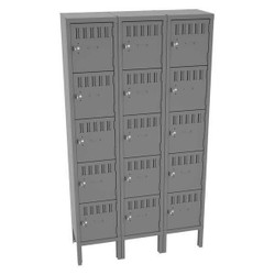 Tennsco Bx Lckr,5x3Lckr,Gray,66"x36"x12",Assm BS5-121212-3MG