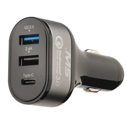 Mobilespec USB Car Charger,3 Output Connectors MBS01403