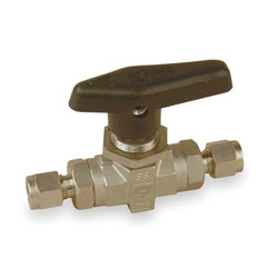 Parker SS Ball Valve,Comp x Comp,3/8 in 6A-B6LJ2-SSP