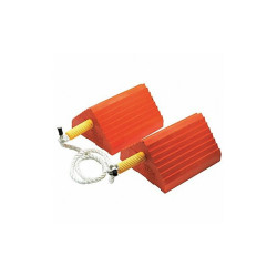 Checkers Wheel Chock,18" D,5" H,16" W,Orange,PR UC1400-4.5-P