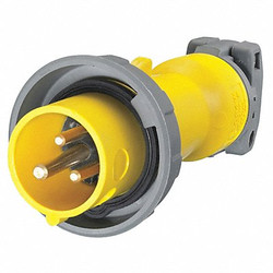 Hubbell IEC Pin and Sleeve Plug,20 A,Yellow,2Pl HBL320P4W