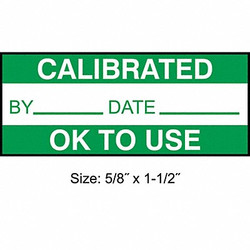 Stranco Calibration Label,ENG,Green/White,PK350 TC-20910