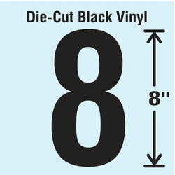 Stranco Die Cut Number Label,8 DBV-SINGLE-8-8