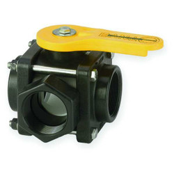 Banjo Manual 3-Way Ball Valve,2",Polypro V200SL