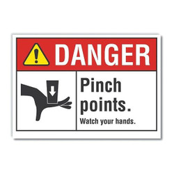 Lyle Pinch Point Danger Rflctv Labl,3.5inx5in LCU4-0164-RD_5X3.5