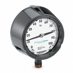 Ashcroft Pressure Gauge,0 to 100 psi,4-1/2In 451279SS04LXLL100