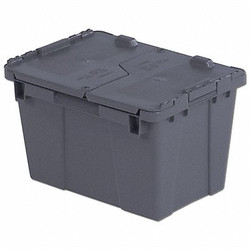 Orbis Attached Lid Container,Gray,Solid,HDPE FP06 Gray