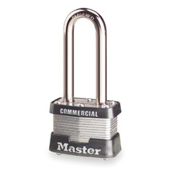 Master Lock Keyed Padlock, 5/8 in,Rectangle,Silver 3KALH-A1459