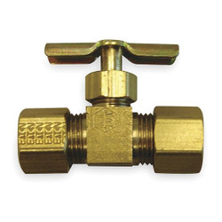 Hansen Needle Valve,Straight,Brass,3/16 In,Tube A6763