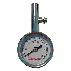 Westward Dial Tire Press Gauge,0 to 60 psi 2HKY6A