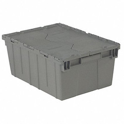 Orbis Attached Lid Container,Gray,Solid,HDPE FP143 GRAY
