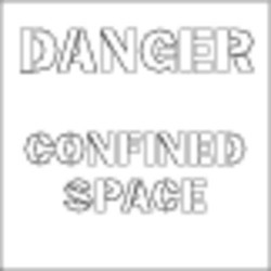 Electromark Floor Stencil,Danger Confined Space,Poly Y623757