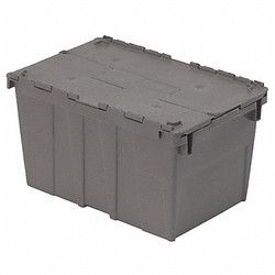 Orbis Attached Lid Container,Gray,Solid,HDPE FP13 Gray