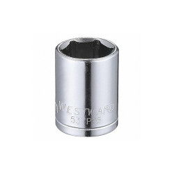 Westward Socket, Steel, Chrome, 12 mm 53YP95