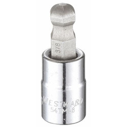 Westward Socket Bit, Steel, 3/8 in, TpSz 3/8 in 54TM48