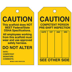 Brady Tag,7 in H,4 in W,Polyester,PK10 86629