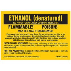 Brady Chemical Label,5 In. W,Polyester,PK25 7258QLS