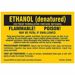 Brady Chemical Label,5 In. W,Polyester,PK25  7258QLS