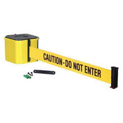 Retracta-Belt Wall Barrier, 25ft -CAUTION DO NOT ENTER WM412YW25-CAU-RE