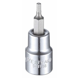 Westward Socket Bit, Steel, 3/8 in, TpSz 7/64 in 54TL68