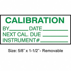Stranco Calibration Label,ENG,Green/White,PK350 TCR-22133
