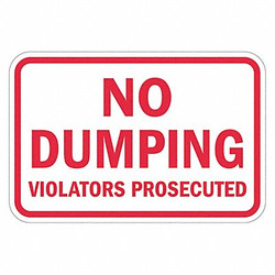 Lyle Reflective No Dumping Sign,12x18in,Alum  T1-1723-EG_18x12