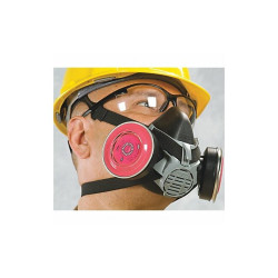 Msa Safety Half Mask Respirator,Silicone,Black 10119576