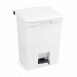 Rubbermaid Commercial Step On Trash Can,Rectangular,18 gal. FG614500WHT