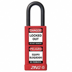 Zing Lockout Padlock,KD,Red,3"H  7070