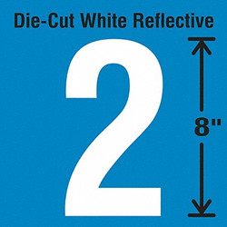 Stranco Die-Cut Reflective Number Label, 2 DWR-SINGLE-8-2