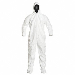 Dupont Coveralls,2XL,Wht,Tyvek IsoClean,PK25 IC105SWH2X0025CS