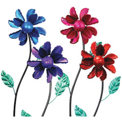 Exhart 18 In. Metal Kinetic Mini Flower Plant Stake 50591 Pack of 12