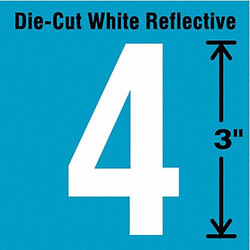 Stranco Die-Cut Refl. Number Label,4,3In H,PK5 DWR-3-4-5