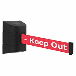 Tensabarrier Wall Belt Barrier,Red,Danger - Keep Out 897-24-S-33-NO-RHX-C