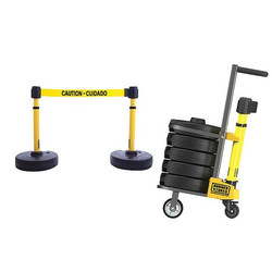 Banner Stakes PLUS Barricade,Yellow,Caution - Cuidado  PL4002