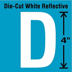 Stranco Die-Cut Refl. Letter Label,D,4In H,PK5 DWR-4-D-5