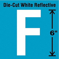 Stranco Die-Cut Reflective Letter Label,F,6In H  DWR-6-F-EA