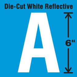 Stranco Die-Cut Reflective Letter Label,A,6In H DWR-6-A-EA