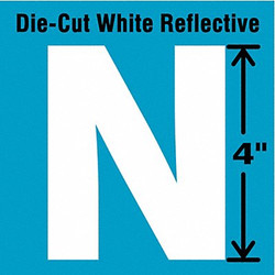 Stranco Die-Cut Refl. Letter Label,N,4In H,PK5 DWR-4-N-5