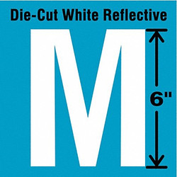 Stranco Die-Cut Reflective Letter Label,M,6In H DWR-6-M-EA