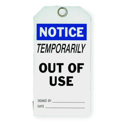 Sim Supply Notice Tag,5 3/4in H,3in W,Polyster,PK25  2RMW1