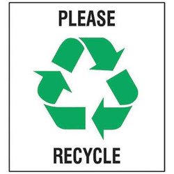 Brady Recycle Label,10 in x 10 in,Vinyl,PK5 20642LFLS