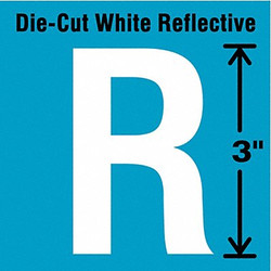 Stranco Die-Cut Refl. Letter Label,R,3In H,PK5 DWR-3-R-5