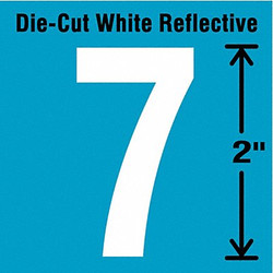 Stranco Die-Cut Refl. Number Label,7,2In H,PK5 DWR-2-7-5