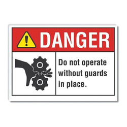 Lyle Machine Guards Danger Rflctv Labl,7x10in  LCU4-0167-RD_10X7