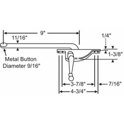 Manufacturer Varies Window Operator,Right-Hand,Zinc,9 in Arm 36-314